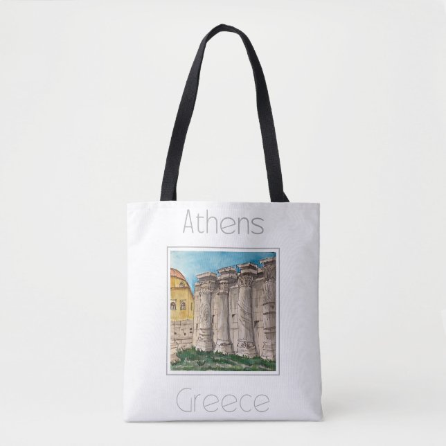 Tote Bag Affiche de voyage pour Athènes Grèce (Devant)