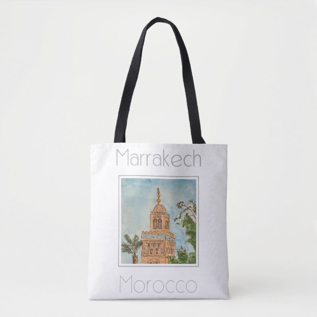 Tote Bag Affiche de voyage pour Marrakech Maroc (Devant)