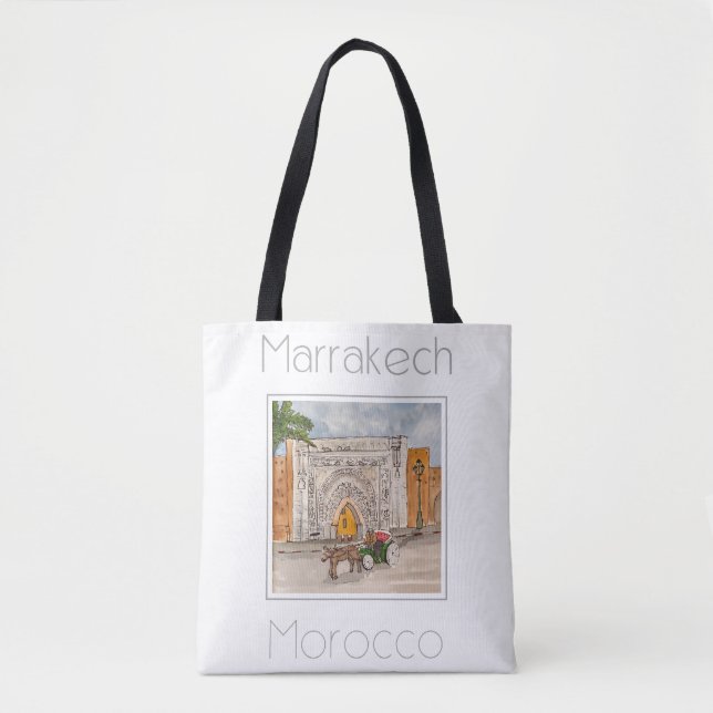 Tote Bag Affiche de voyage pour Marrakech Maroc (Devant)