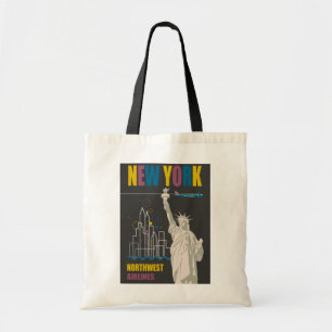 Tote Bag Affiche de voyage rétro Statue de la Liberté de Ne