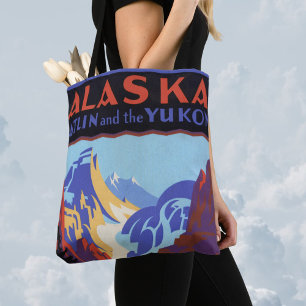 Tote Bag Affiche de voyage vintage de l'Alaska, Atlin et le