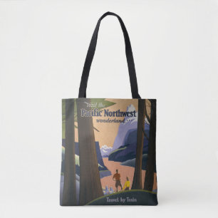 Tote Bag Affiche de voyage vintage du Pacifique Nord-Ouest