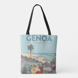 Tote Bag Affiche de voyage vintage Gênes Riviera italienne