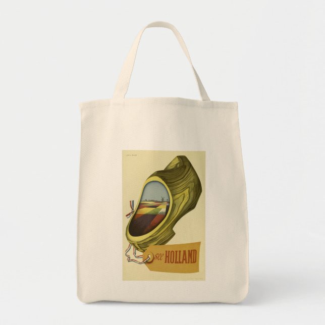 Tote Bag Affiche de voyage vintage Hollande  , (Devant)