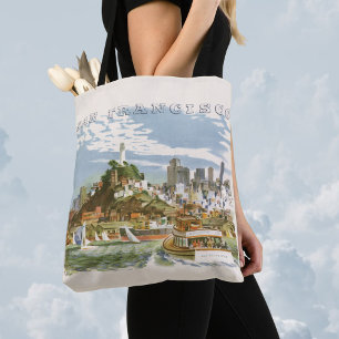 Tote Bag Affiche de voyage vintage San Francisco Bay Ferry 