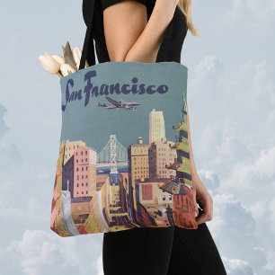 Tote Bag Affiche de voyage vintage Tramways à câble de San