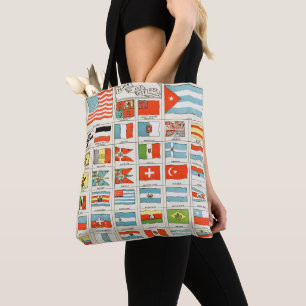 Tote Bag Affiche Éducative des Drapeaux Anciens de Toutes l