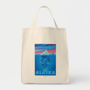 Tote Bag Affiche Vintage voyage AlaskaIceberg