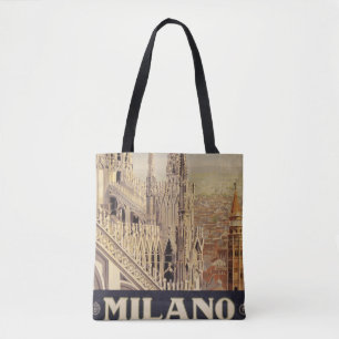 Tote Bag Affiche Vintage voyage De La Cathédrale À Milan, I