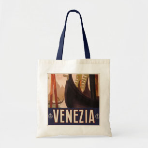 Tote Bag Affiche Vintage voyage Montrant Un Canal À Venise