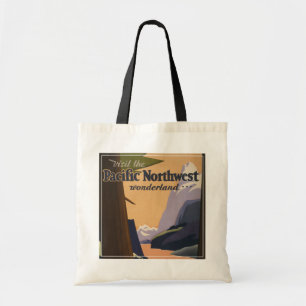 Tote Bag Affiche Vintage voyage Vue Montagne