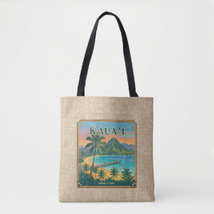 Tote Bag Affiches de voyage hawaïennes vintage -Kauai réver