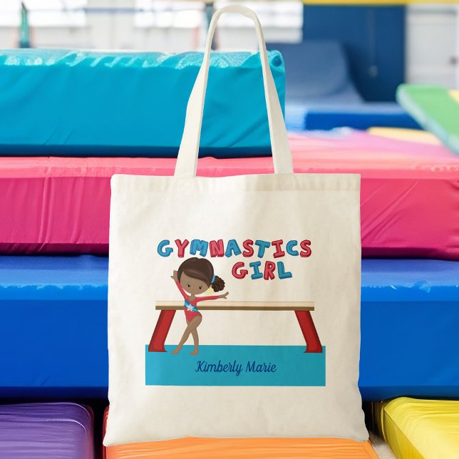 Tote Bag Africain Américain Gymnaste Girl Cute Gymnastique (Créateur téléchargé)