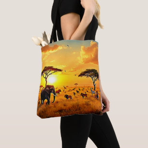 Tote Bag African Sunset Safari Majesty Design