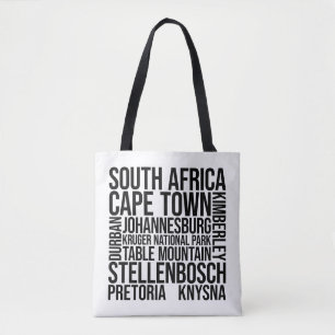 Tote Bag Afrique du Sud Villes Mot Art - Le Cap Voyage
