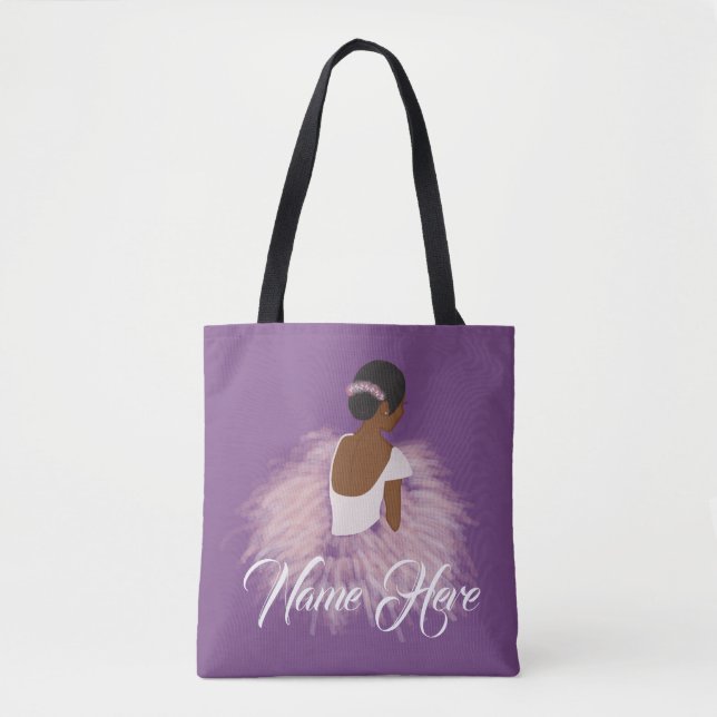 Tote Bag Afro-américain nommé personnalisé de ballerine (Devant)