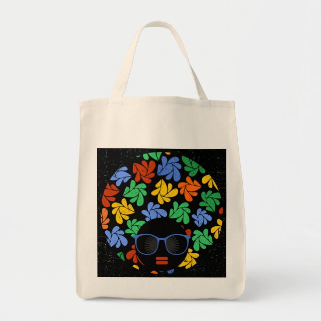 Tote Bag Afro Love coloré (Devant)