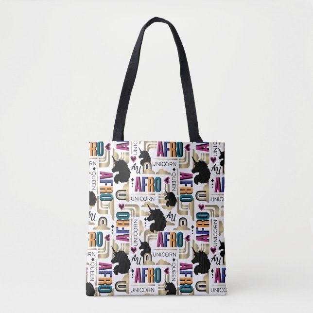 Tote Bag Afro Unicorn Bold Motif (Devant)
