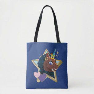 Tote Bag Afro Unicorn étoile magique
