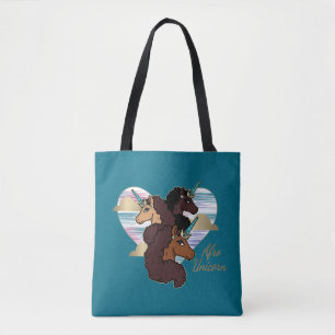 Tote Bag Afro Unicorn Trio Coeur Design
