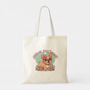 Tote Bag Âge rétro groovy des mamans de chiens Frenchie