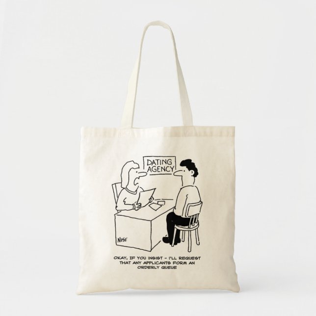 Tote Bag Agence de rencontres - attend des admirateurs qu'i (Devant)