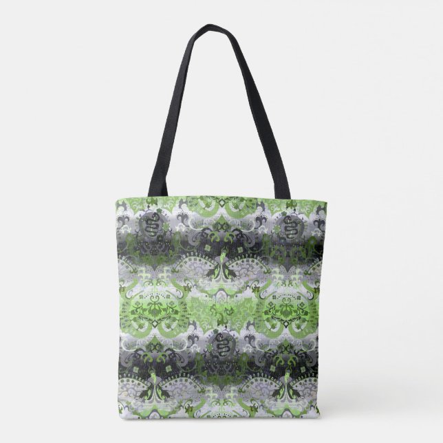 Tote Bag Agender Dragon Damask - Agender Pride couleurs dra (Dos)