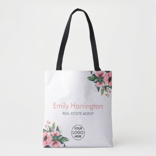 Tote Bag Agent immobilier Blush Bloom Gray (Devant)