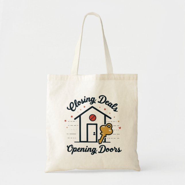 Tote Bag Agent immobilier « Closing Deals, Opening Doors » (Devant)