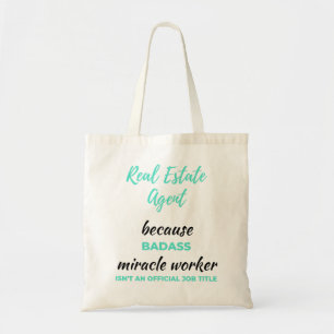 Tote Bag Agent immobilier parce que Badass Miracle Worker 2