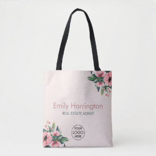 Tote Bag Agent Immobilier Rose Blush Bloom