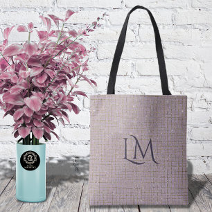 Tote Bag Agent immobilier Taupe Monogramme Minimaliste
