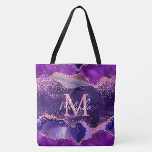 Tote Bag Agitation des séquences de Parties scintillant vio