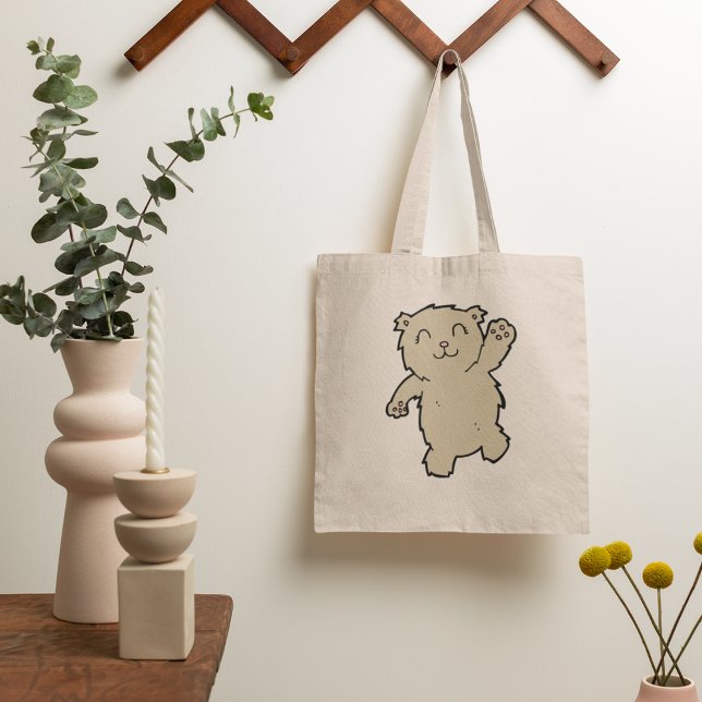 Tote Bag Agiter Adorable Ours Souriant (Créateur téléchargé)