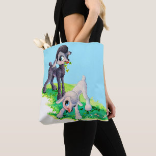 Tote Bag agneau noir agneau blanc