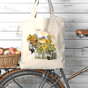 Tote Bag Agritourisme Bicyclette Sunflower Chats