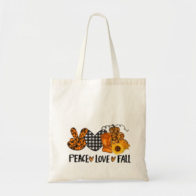 Tote Bag Agritourisme Peace Love Fall (Devant)