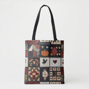 Tote Bag Agritourisme primitif Appliqué et géométrique