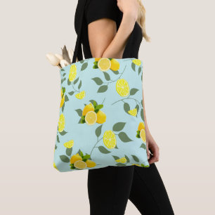 Tote Bag Agrumes TROPICALES FRUITS D'ÉTÉ Citron orange tran
