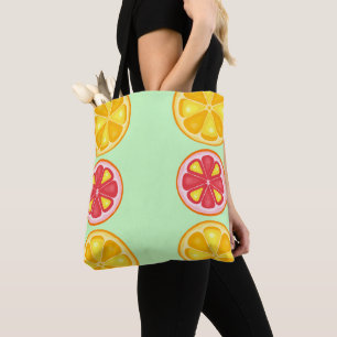 Tote Bag Agrumes TROPICALES FRUITS D'ÉTÉ Citrons d'orange