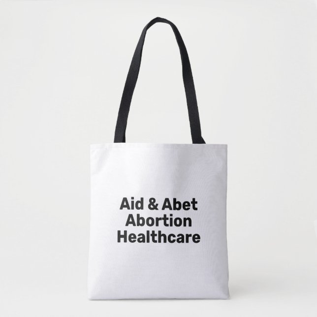 Tote Bag Aide et avortement Abandon Santé en noir blanc tex (Devant)