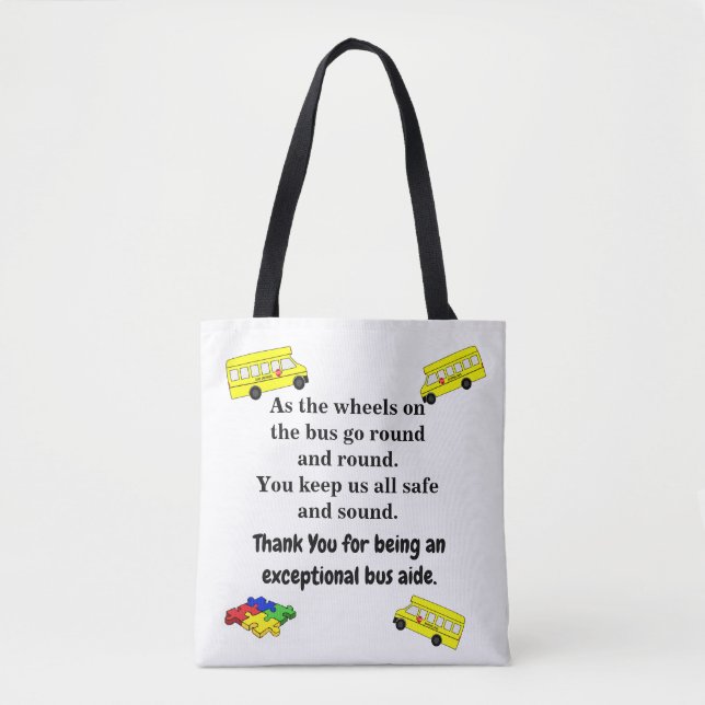 Tote Bag Aide Fourre-tout d'autobus scolaire (Devant)