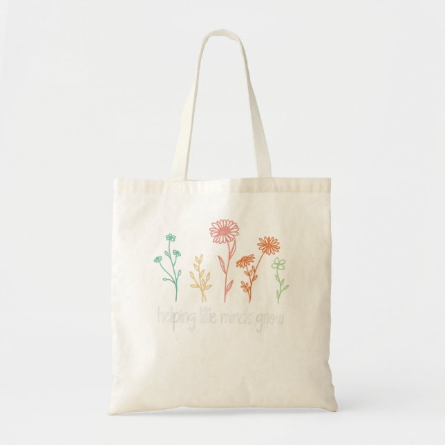 Tote Bag Aider les petits esprits à se développer Fleur sau (Devant)