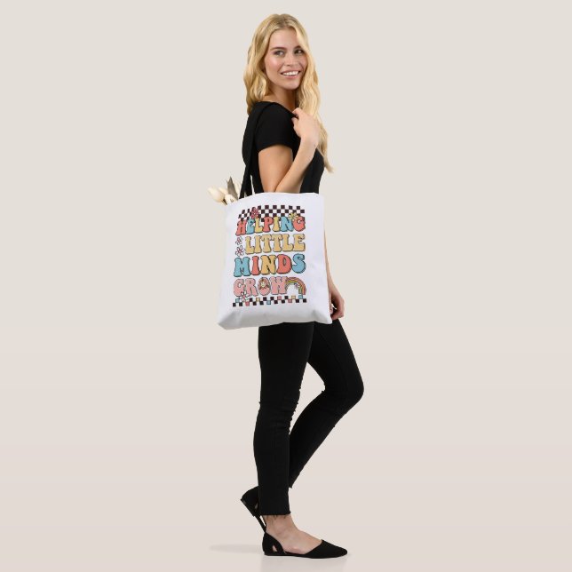 Tote Bag Aider Little Minds Grow rétro offre d'enseignants (Sur le modèle)