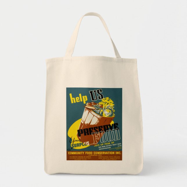 Tote Bag Aidez-nous à préserver la nourriture (Devant)
