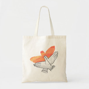 Tote Bag Aigle à main silhouette orange