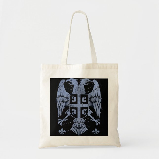 Tote Bag Aigle à tête double serbe et armoiries serbes (Devant)