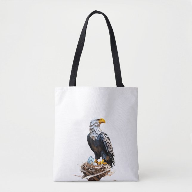 Tote Bag Aigle américain origami  (Devant)