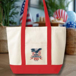Tote Bag Aigle américain patriotique 250e anniversaire amus