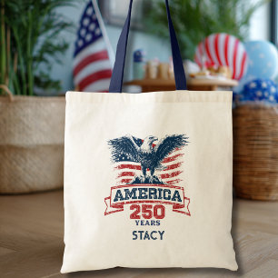 Tote Bag Aigle américain patriotique 250e anniversaire amus